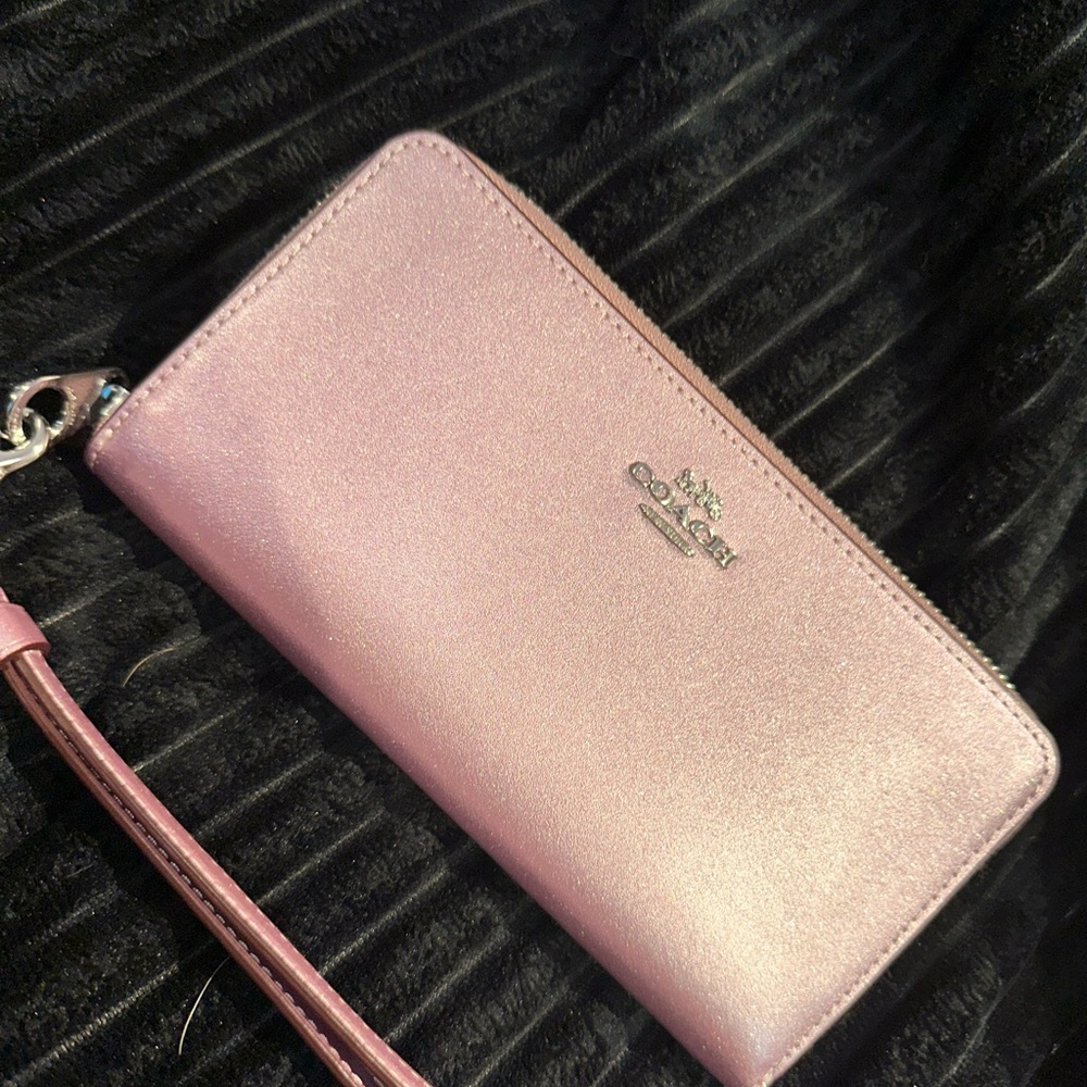 Coach Metallic Pink Wristlet
